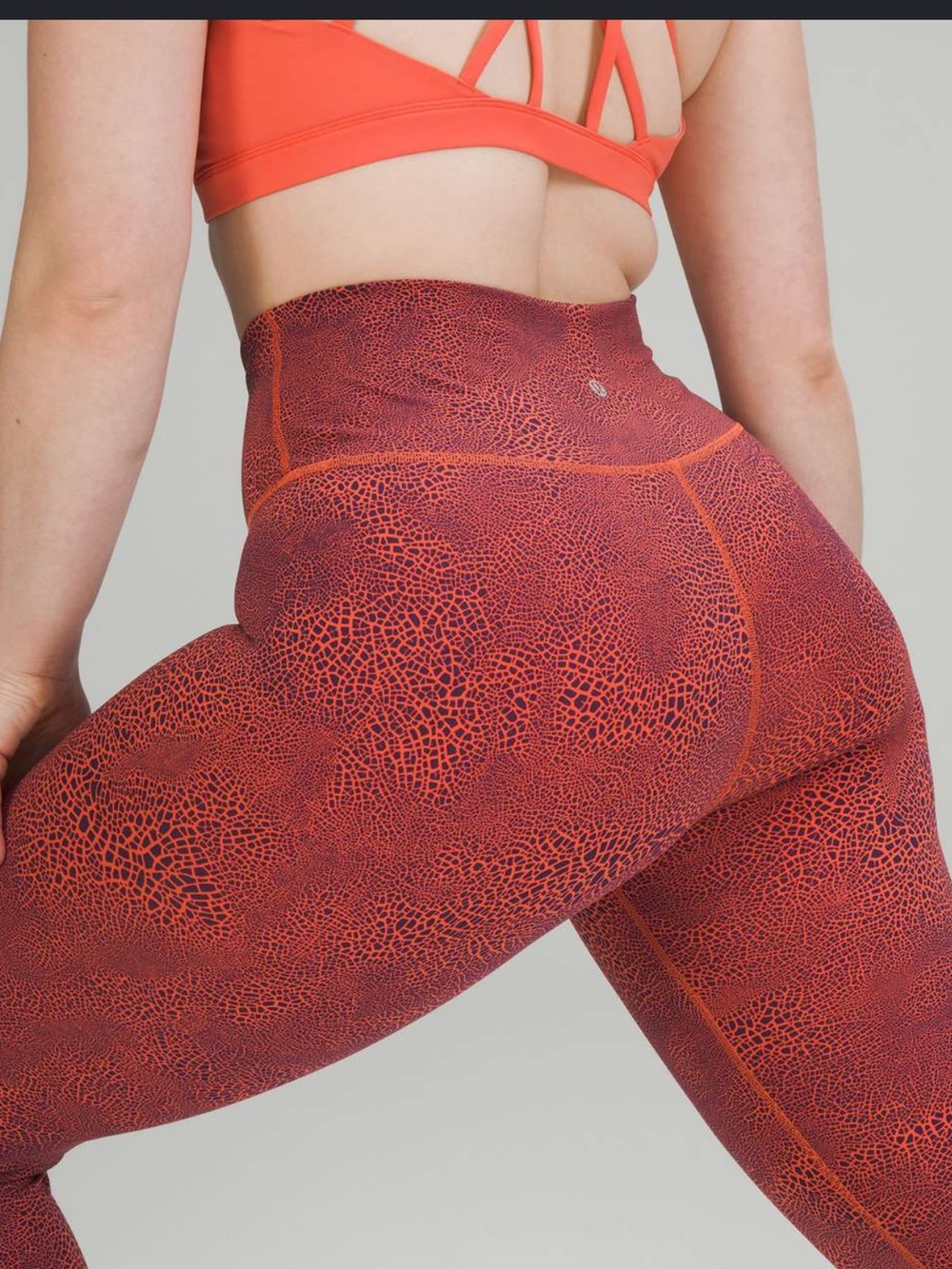 lululemon athletica Pink/Coral High-Rise Patterned Leggings